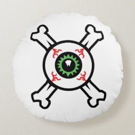 Eyeball und Crossbones (helle Hintergründe) Rundes Kissen