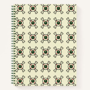 Eyeball- und Crossbones-Notebook (Wiederholung) Notizblock