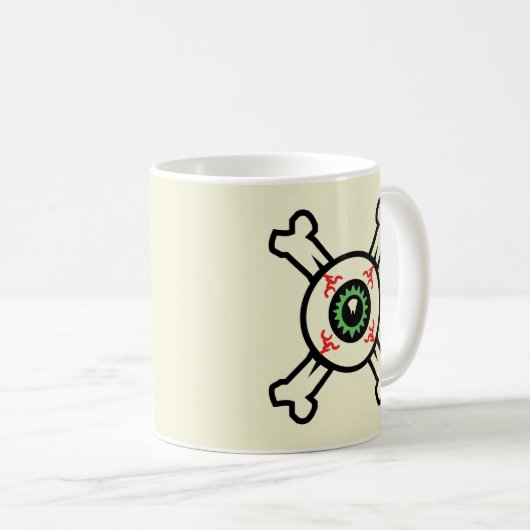 Eyeball und Crossbones Tasse (VorderseiteRechts)