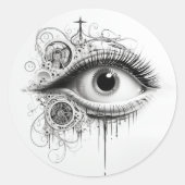 Eyeballaufkleber Runder Aufkleber (Vorderseite)