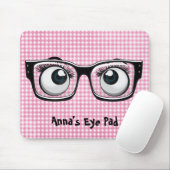 Eyeballs und Brillen auf Gingham Mousepad (Mit Mouse)