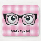 Eyeballs und Brillen auf Gingham Mousepad (Vorne)