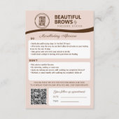 Eyebrow Aftercare & Termin Erinnerung Begleitkarte (Vorderseite)