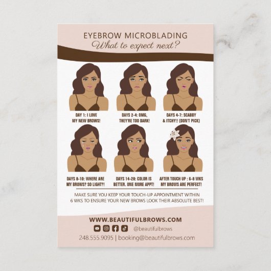 Eyebrow Aftercare & Termin Erinnerung Begleitkarte (Rückseite)
