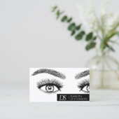 Eyebrow Artist Beruflich | Schwarz und Weiß Visitenkarte (Stehend Vorderseite)