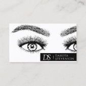 Eyebrow Artist Beruflich | Schwarz und Weiß Visitenkarte (Vorderseite)