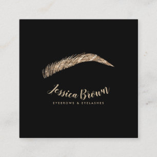 Eyebrow bricht luxuriösen goldenen Glitzer Name Gl Quadratische Visitenkarte