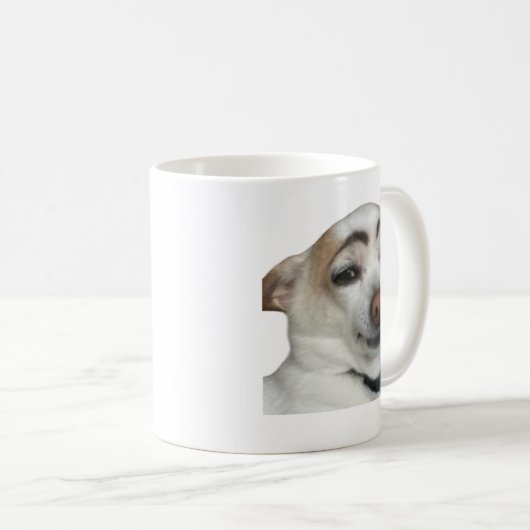 Eyebrow Dog Meme Tasse doppelseitig (VorderseiteRechts)