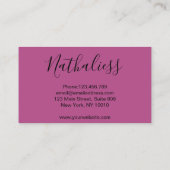 Eyebrow Eyelash Design Lila Elegante Visitenkarte (Rückseite)
