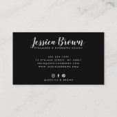 Eyebrow Lashes Rose Gold Glitzer Name glasig schwa Visitenkarte (Rückseite)