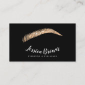 Eyebrow Lashes Rose Gold Glitzer Name glasig schwa Visitenkarte (Vorderseite)