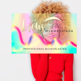 Eyebrow Logo Microblading Holograph QR Code Visitenkarte