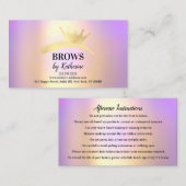 Eyebrow Micorblade Logo Aftercare Logo Crown Gold Visitenkarte (Vorne/Hinten)
