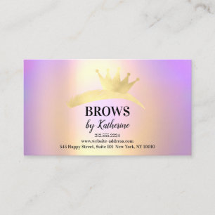 Eyebrow Micorblade Logo Aftercare Logo Crown Gold Visitenkarte