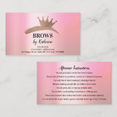 Eyebrow Micorblade-Logo nach Pflege Kronen Rosa Ro Visitenkarte (Vorne/Hinten)