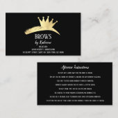 Eyebrow Micorblading Aftercare Gold Crown Visitenkarte (Vorne/Hinten)