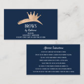 Eyebrow Micorblading Aftercare Navy Rose Visitenkarte (Vorne/Hinten)