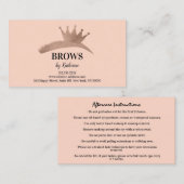 Eyebrow Micorblading Logo Aftercare Rose Crown Visitenkarte (Vorne/Hinten)