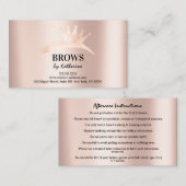 Eyebrow Micorblading Logo Aftercare-Rose Visitenkarte (Vorne/Hinten)