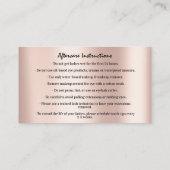 Eyebrow Micorblading Logo Aftercare-Rose Visitenkarte (Rückseite)