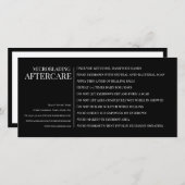 Eyebrow Microblading Aftercare Black Horizontal Dankeskarte (Vorne/Hinten)