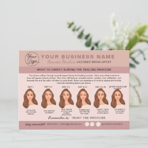 Eyebrow Microblading Aftercare Instructions Card Einladung