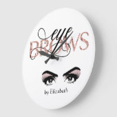Eyebrow Microblading Tinting Waxing Rose Gold Eyes Große Wanduhr (Winkel)