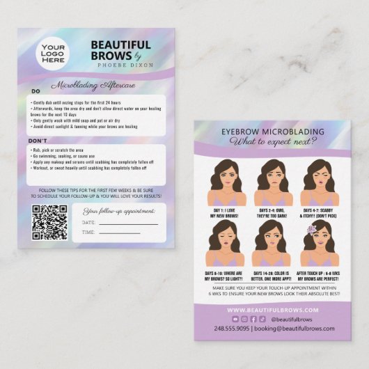 Eyebrow Microblading  Visitenkarte (Vorne/Hinten)