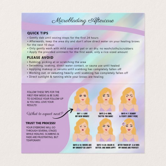 Eyebrow Microblading Visitenkarten (Innenseite Aufgefaltet)