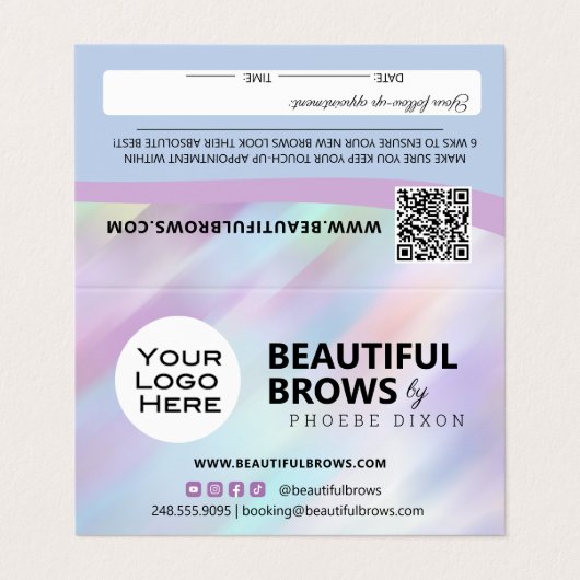 Eyebrow Microblading Visitenkarten (Außenseite Aufgefaltet)