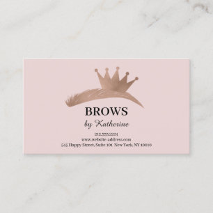 Eyebrow-Mikroblading-Logo Aftercare Crown-Rose Visitenkarte