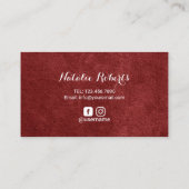 Eyebrow Salon Microblading Typografie Red Velvet Visitenkarte (Rückseite)