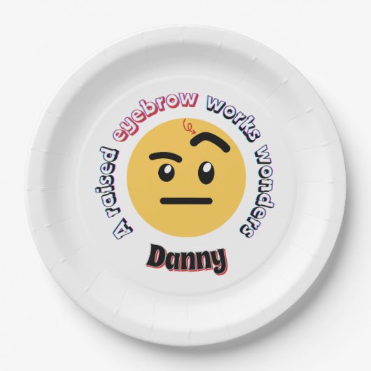 Eyebrow Sass: A Raised Eyebrow Works Wonders Pappteller (Vorderseite)