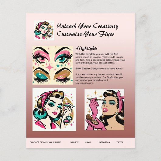 ⭐️ Eyebrow Shaping Flyer Template Blush Dusty Pink (Hinten)