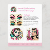 ⭐️ Eyebrow Shaping Flyer Template Pink Gold Sparkl (Hinten)