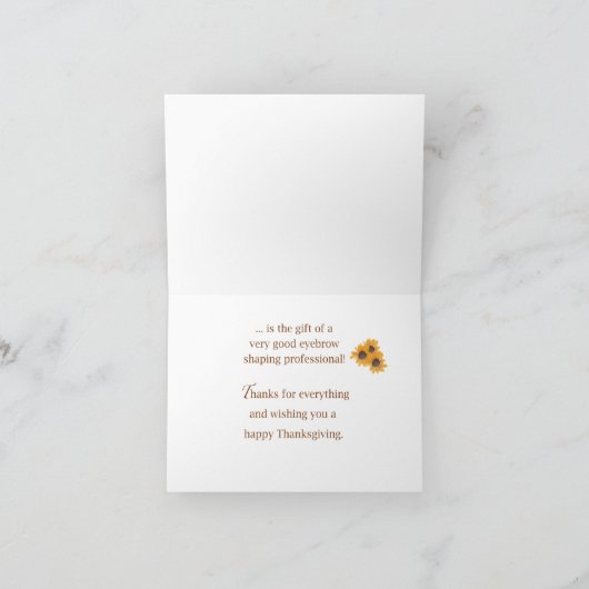 Eyebrow Shaping Profession Sessings Erntedank Karte (Innenseite)