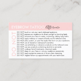 Eyebrow Tattoo vermeidet Ratschläge nach der Behan Visitenkarte