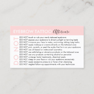 Eyebrow Tattoo vermeidet Ratschläge nach der Behan Visitenkarte