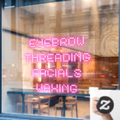 Eyebrow Threading Facials Waxing Bright Pink Fensteraufkleber (Café-Fenster)