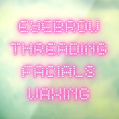 Eyebrow Threading Facials Waxing Bright Pink Fensteraufkleber (Blatt 3)