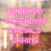 Eyebrow Threading Facials Waxing Bright Pink Fensteraufkleber (Blatt 2)