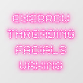 Eyebrow Threading Facials Waxing Bright Pink Fensteraufkleber (Blatt)