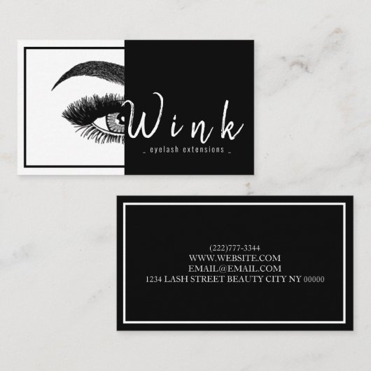 Eyebrows & Eyelashes Studio Salon Visitenkarte (Vorne/Hinten)
