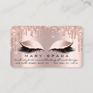 Eyebrows Lash Pink Rose Social Media Visitenkarte