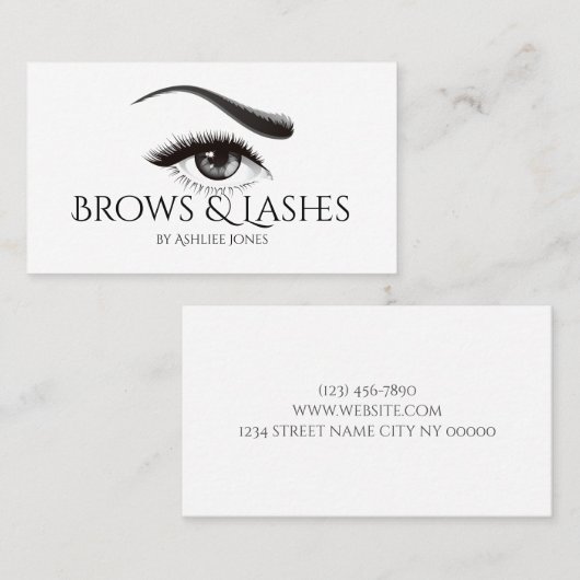 Eyebrows Microblading & Eyelash Extensions Salon Visitenkarte (Vorne/Hinten)