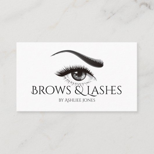 Eyebrows Microblading & Eyelash Extensions Salon Visitenkarte (Vorderseite)