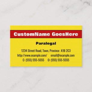 Eyecatching & Bold Paralegal Business Card Visitenkarte