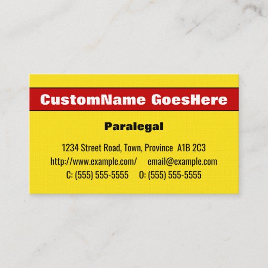 Eyecatching & Bold Paralegal Business Card Visitenkarte (Vorderseite)
