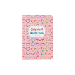 Eyeglass Frame Retro Moderner Hipster Rosa mit Nam Passhülle