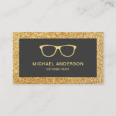 Eyeglasses Gold Glitzer Augenarzt Optometriker Visitenkarte (Vorderseite)